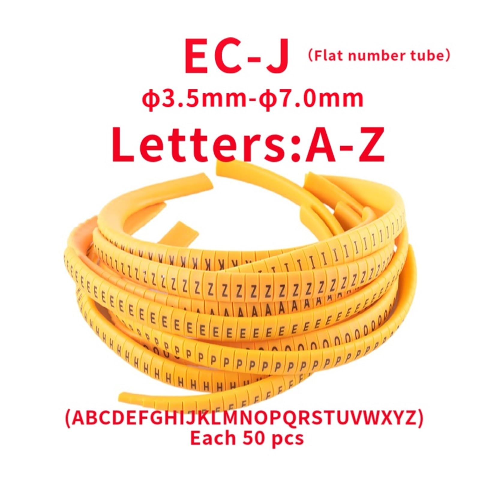 Étiquette Cable Marqueurs de câbles plats EC-J, lettres et étiquettes pour Gestion des Câbles(EC-J(A-Z))