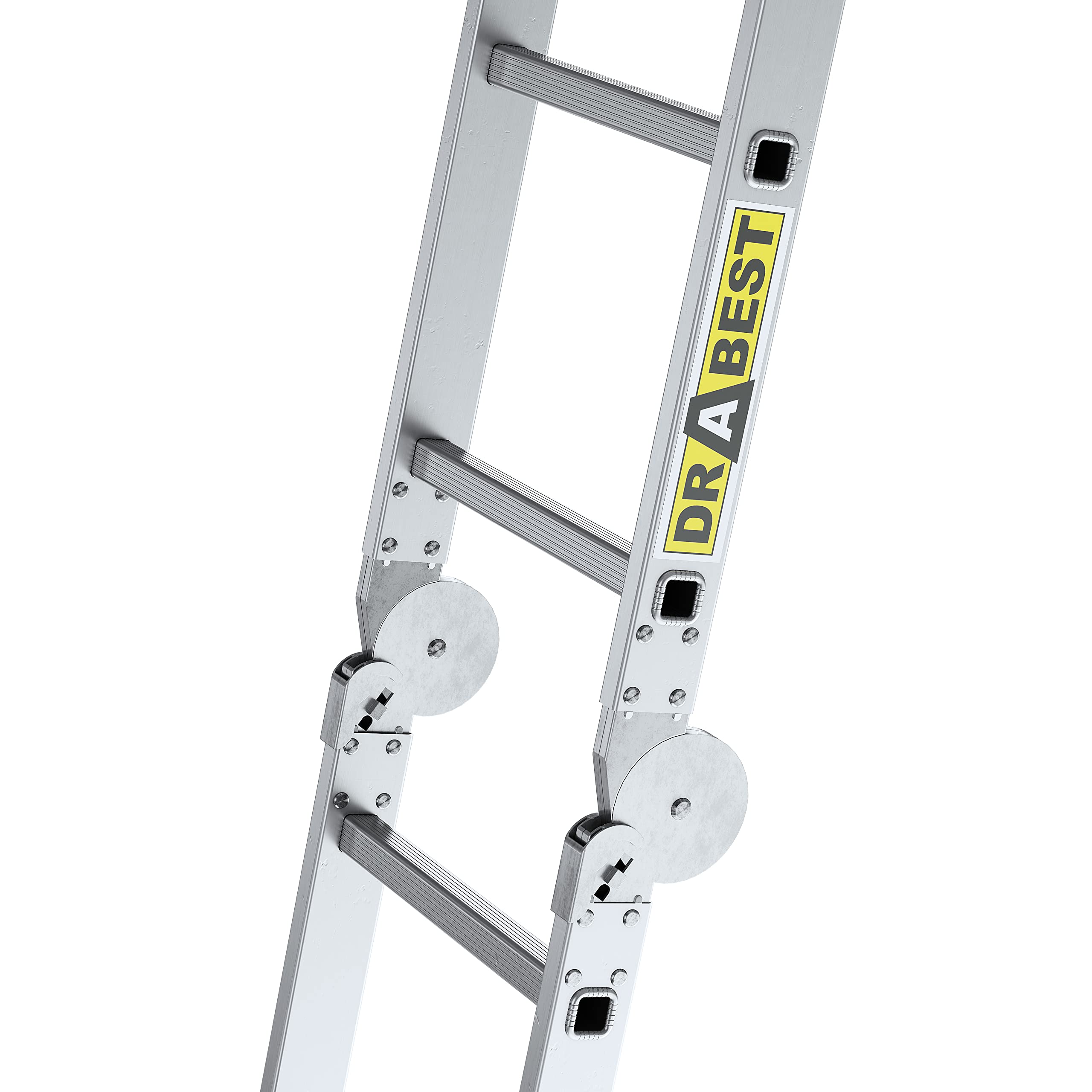 DRABEST BASIC Aluminiowa drabina robocza 4x3 – Szerokie spektrum zastosowań – Lekka aluminiowa konstrukcja – Szybkie składanie i rozkładanie – Udźwig 150 kg
