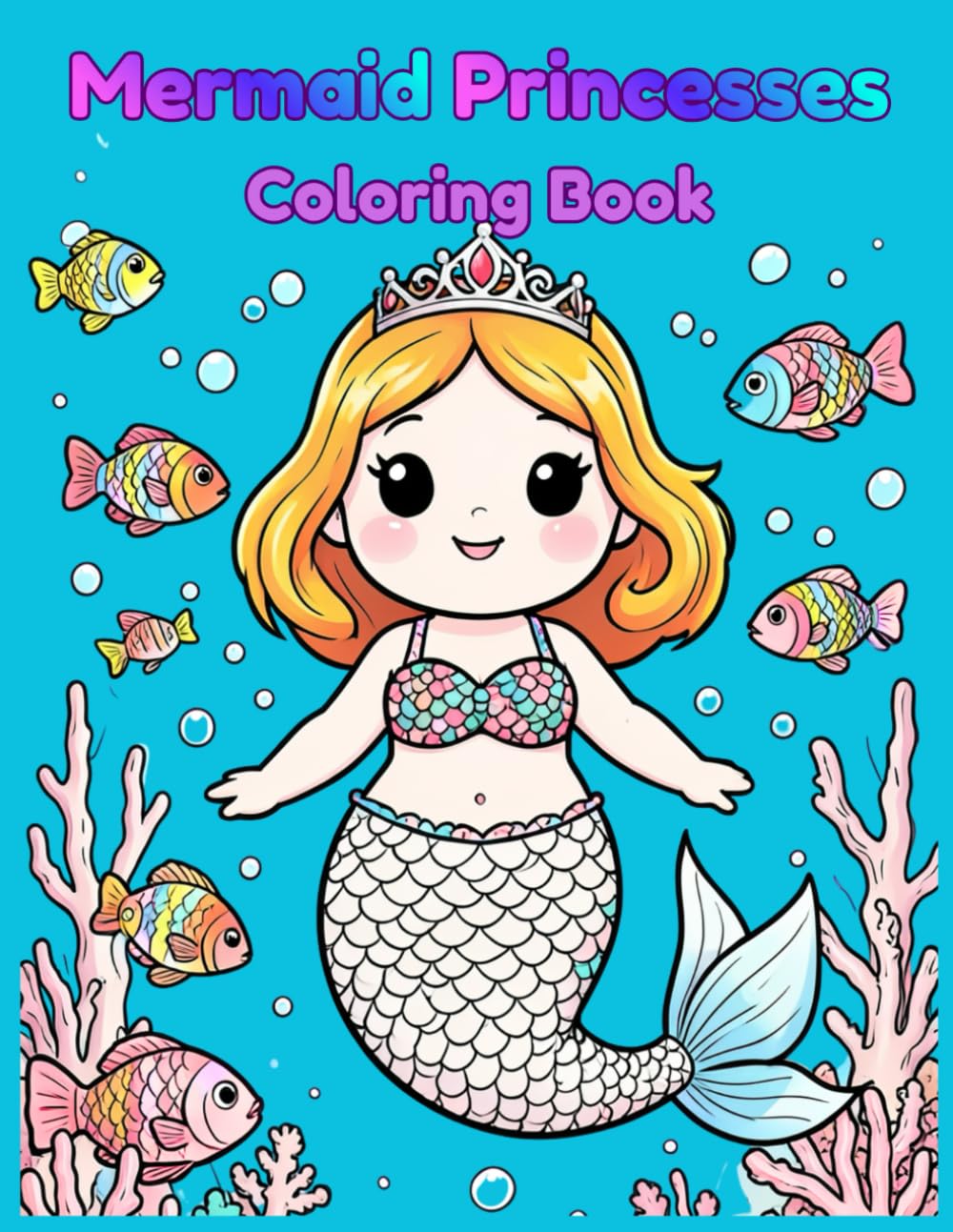 Mermaid Princesses: A magical and dreamy coloring book for kids ages 4-9: Featuring elegant mermaid princesses, little mermaid princesses and underwater kingdoms.