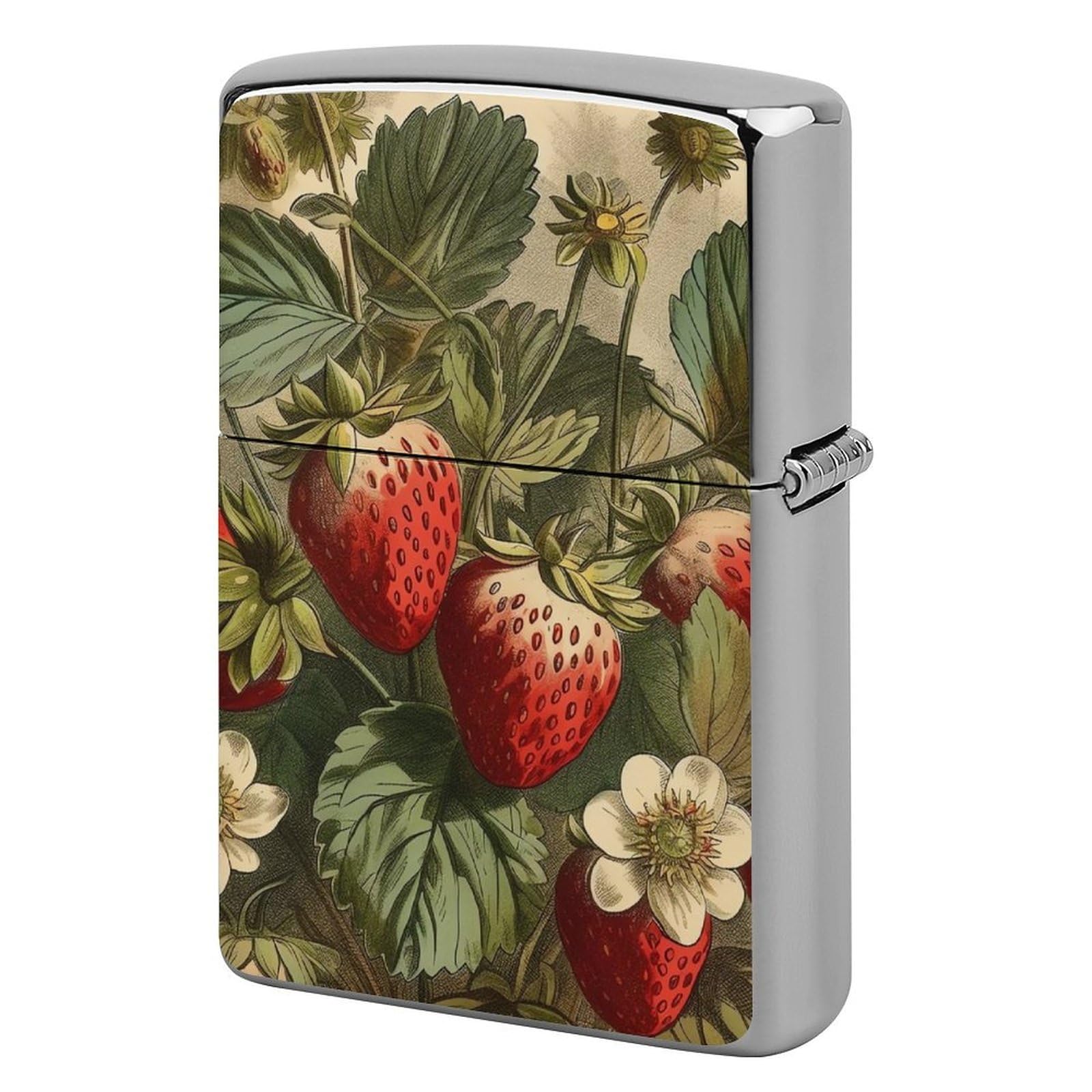 Red Strawberry Lighter Cover for Men, Personalized Lighter Case for Birthday Gift, Flip-Top Lighters Protective Cover, Portable Lighters Shell for Outdoor, Travel