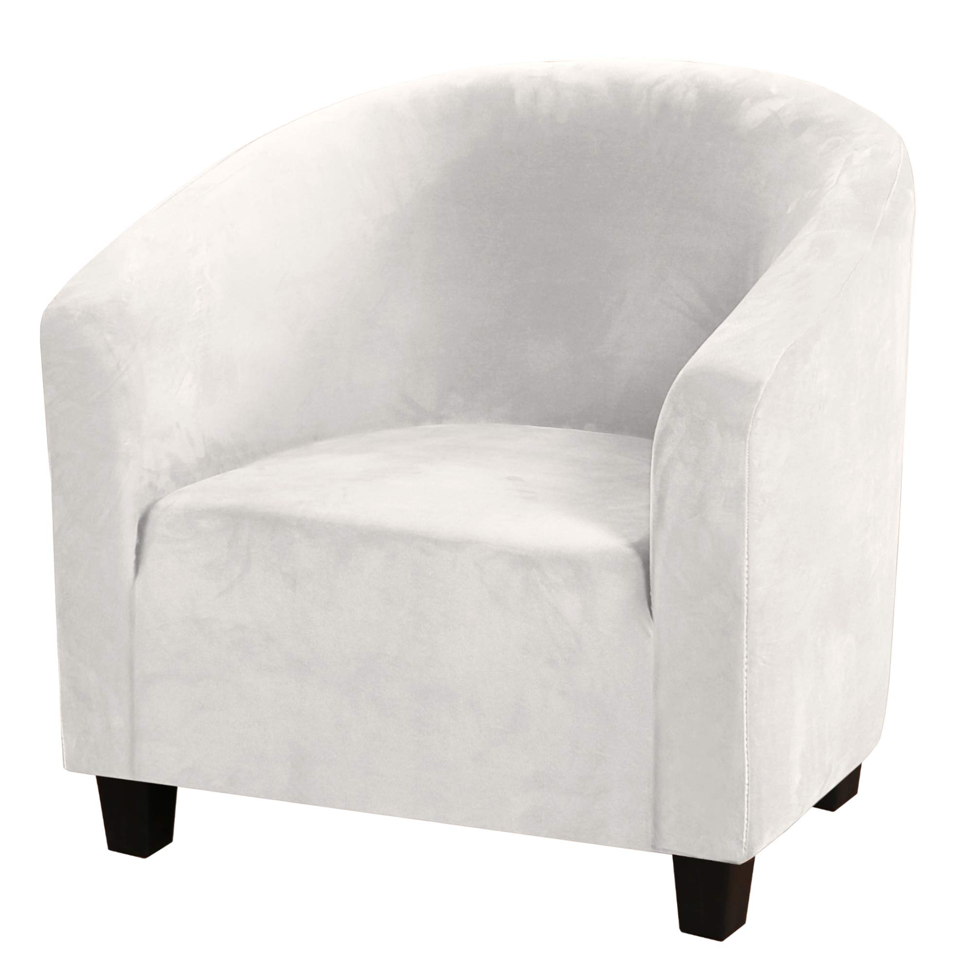Flamingo P High Stretch Sofa Cover Velvet Tub Chair Cover Skid Resistance Furniture Protector Stretch Fabric Super Soft Couch Slipcover (1 Pack, Off White)