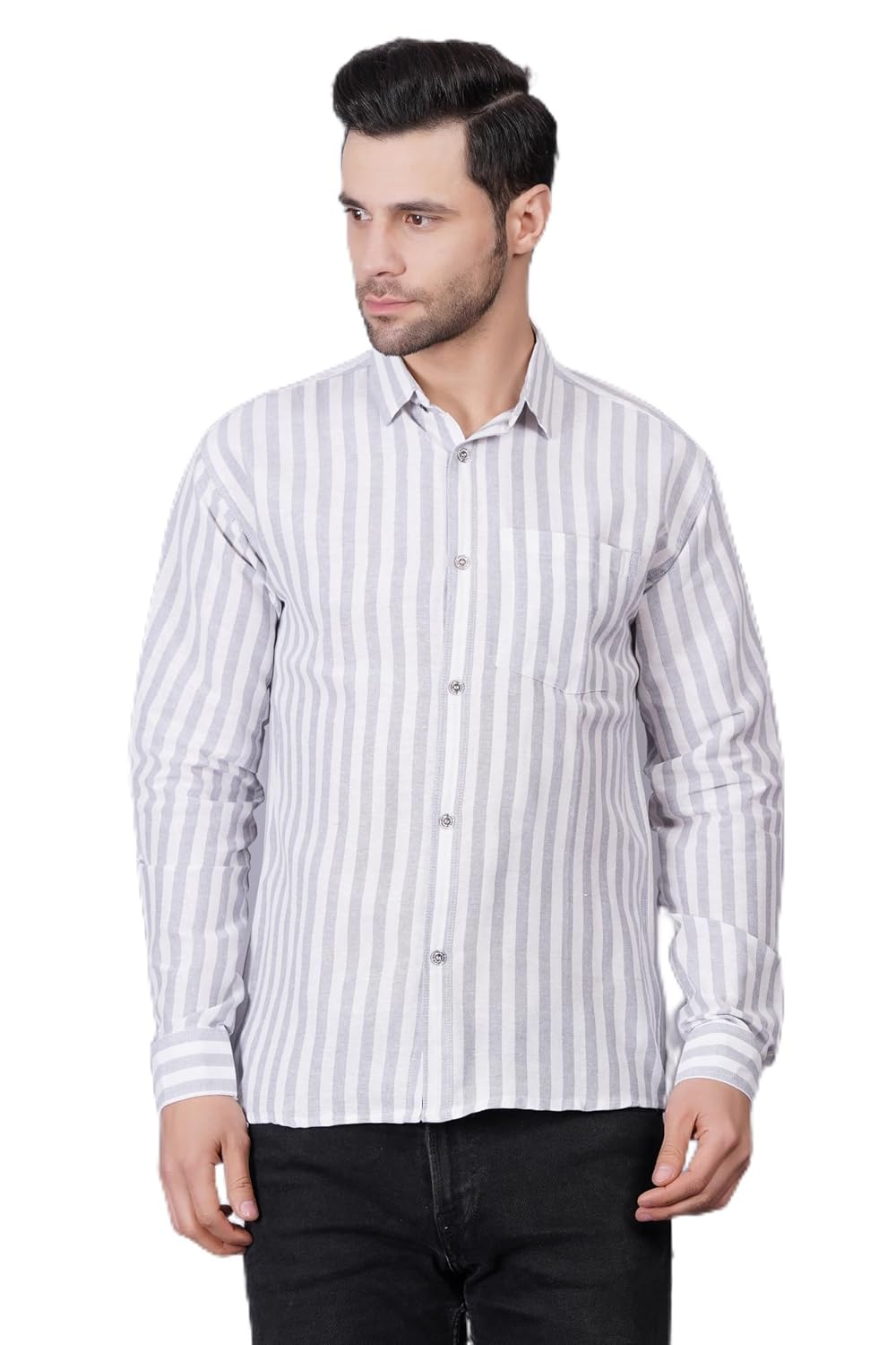 FEBRi Cotton Stripes Casual Shirt for Men | Striped Casual Shirt | White and Color Stripes - Review, Price and Buying Guide