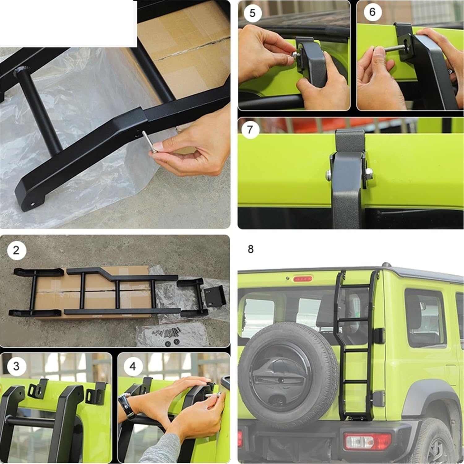 Rear Tailgate Ladder Bracket Compatible with Suzuki Jimny 2019 Up Car Accessories