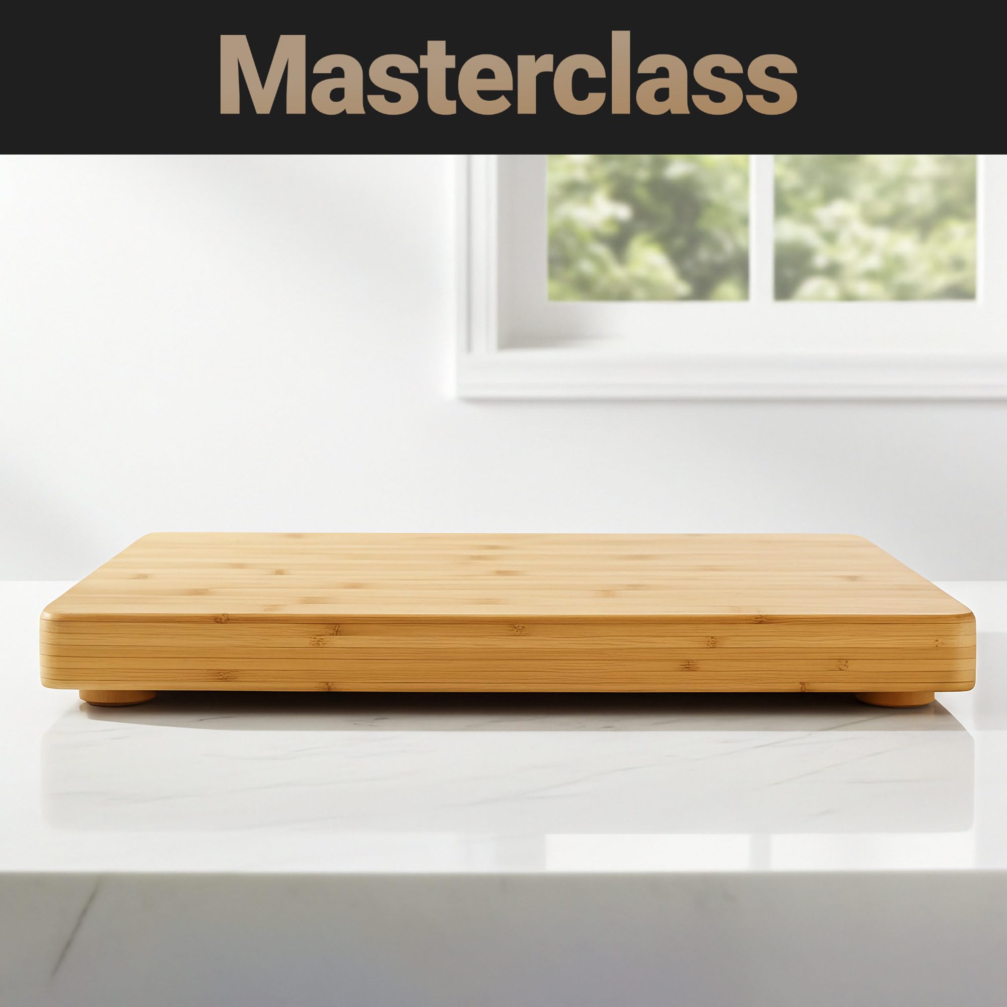 Chef Deluxe, Großes Schneidebrett XL aus nachhaltigem Bambusholz, 60 x 45 x 5 cm, 8.0 kg