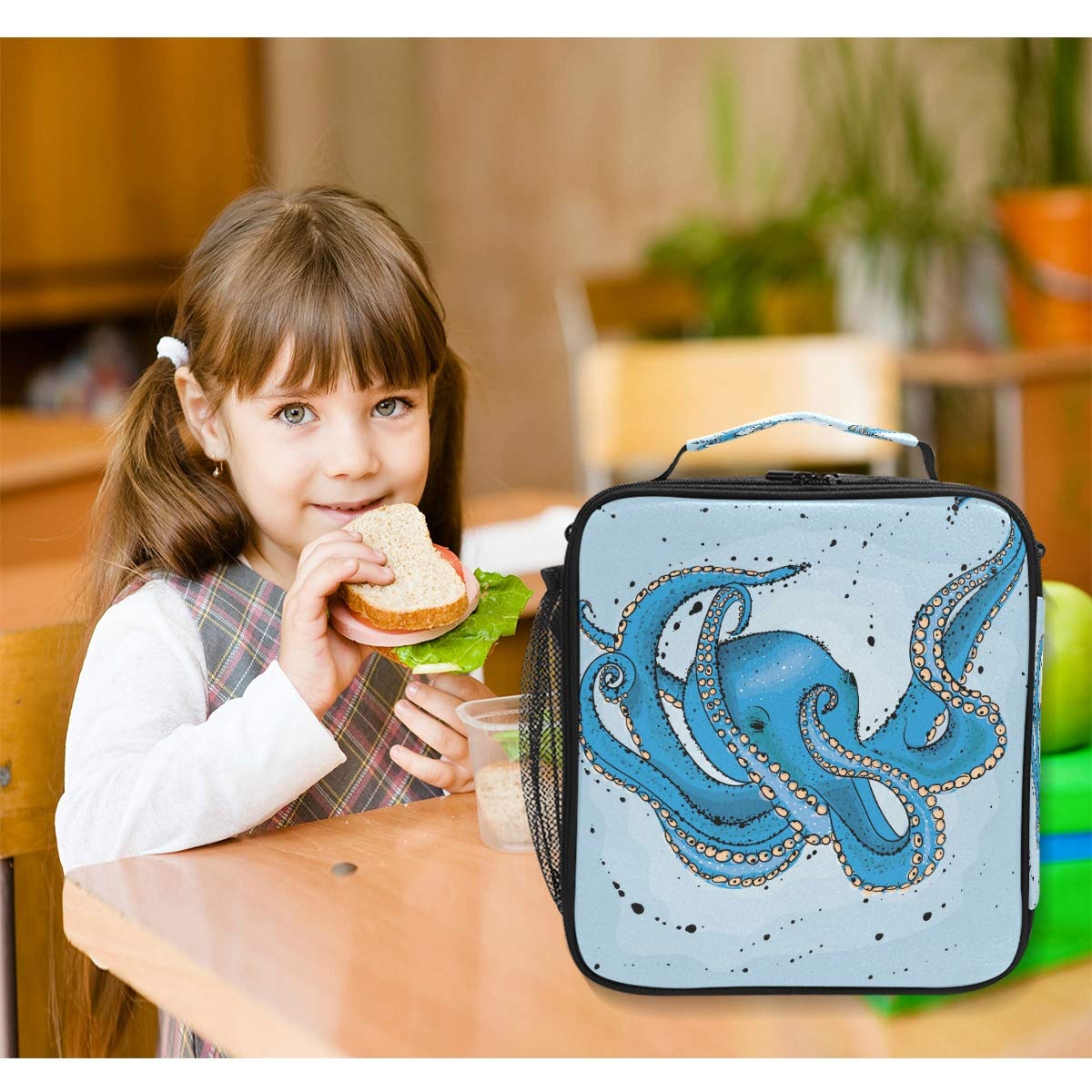Isolierte Lunchbox Mit Octopus-Design - Wiederverwendbar, Für Schule, Büro & Picknick, Polyester