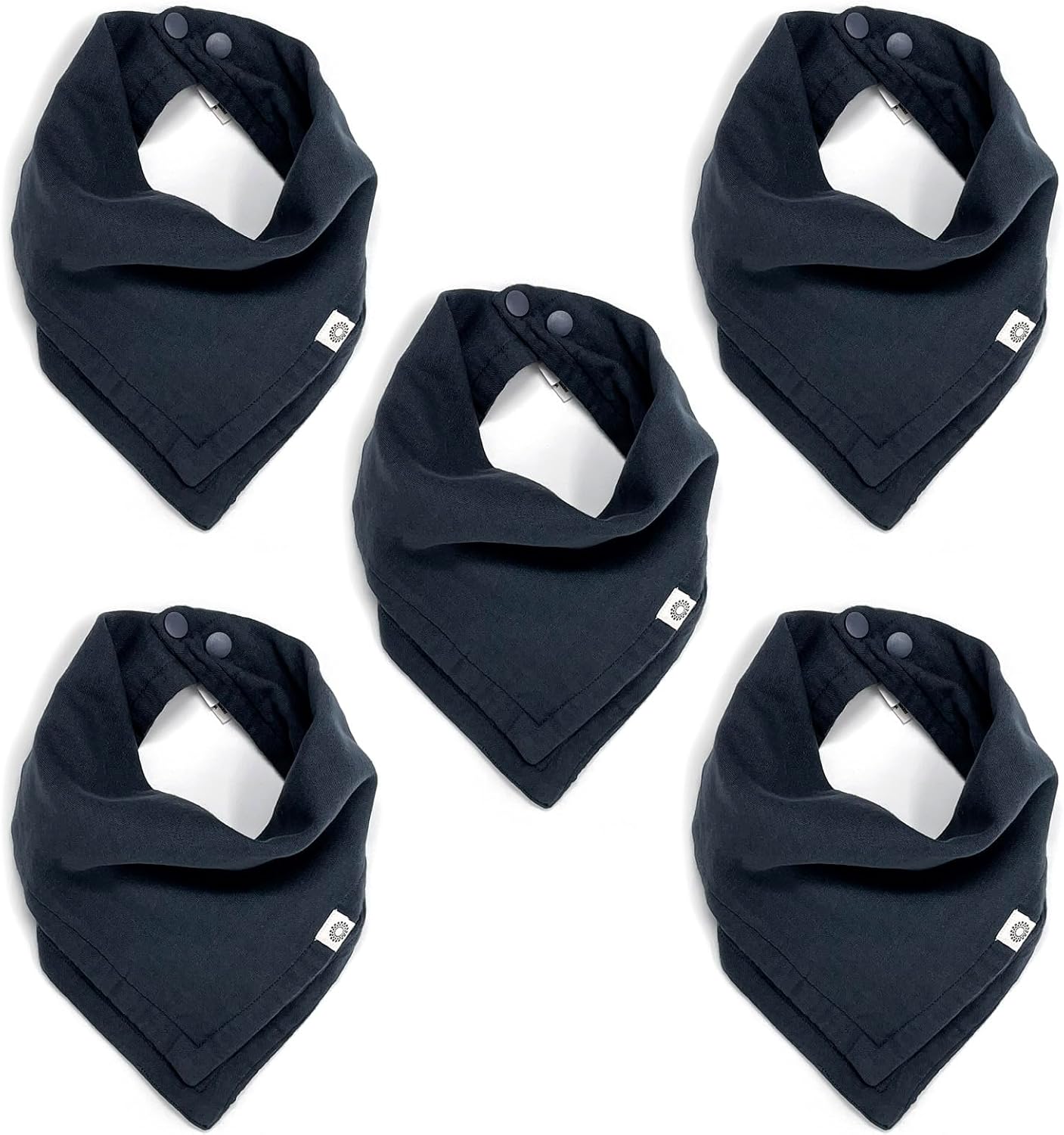 Kishu Baby Indi Organic Baby Bandana Bibs – Fairtrade 4-Way Reversible Drool Bibs for Boys & Girls – Unisex (Set of 5)