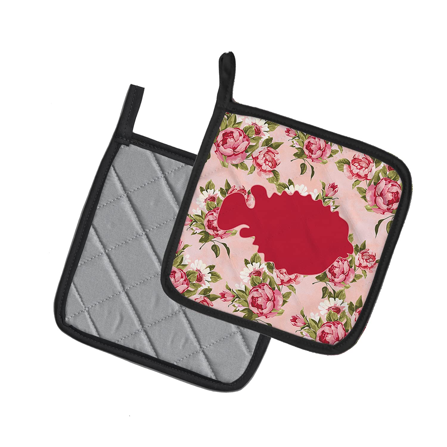 Carolines Treasures Fish - Blowfish Shabby Chic Pink Roses 1 Paar Topflappen, BB1016-RS-PK-PTHD, 7.5HX7.5W, mehrfarbig