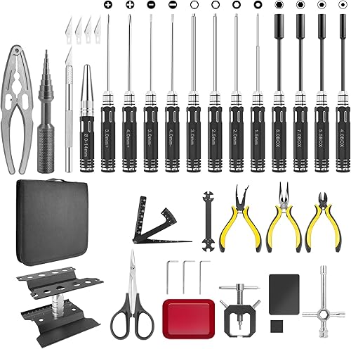 RC Station Kit de herramientas RC 26 en 1 Kit de herramientas de coche RC Multi RC Herramientas Destornillador Alicates Set Plano, Phillips, Hex, RC