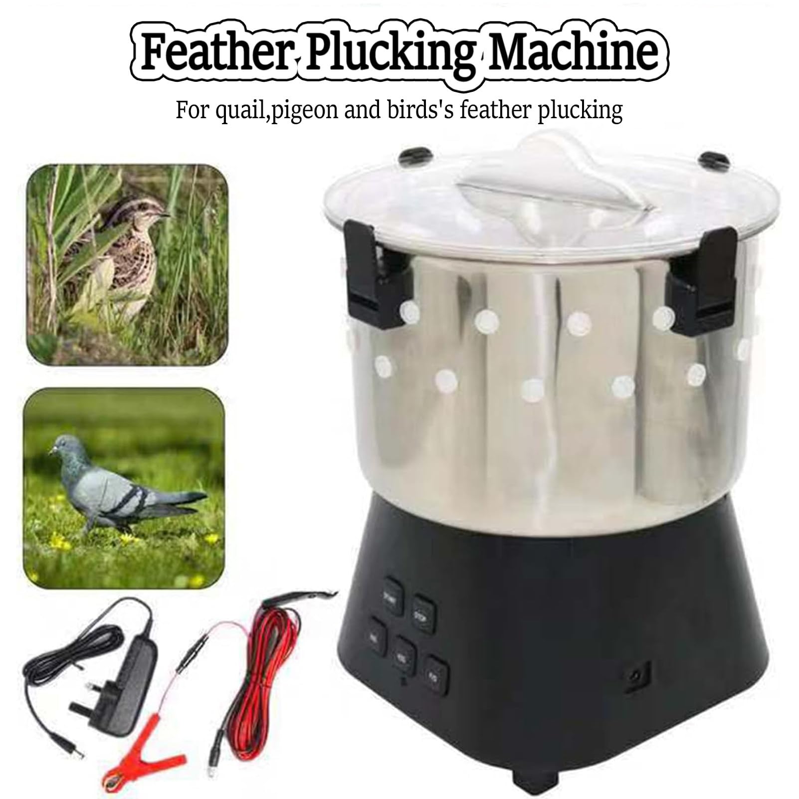 Desplumadora AutomáTica De Codornices, RáPida Y Eficiente, Mini Desplumadora De Aves De Corral, De Acero Inoxidable, Para Aves De Corral Con Desplumado RáPido, Para Codornices Y Aves PequeñAs.