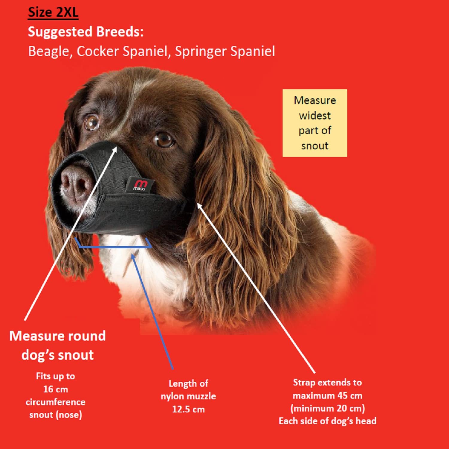 Mikki Zachte Nylon Snuit Voor Honden – Ademend En Comfortabel, Verstelbaar Met Halsbandbevestiging – Maat 8, Geschikt Voor Boxers En Middelgrote Rassen