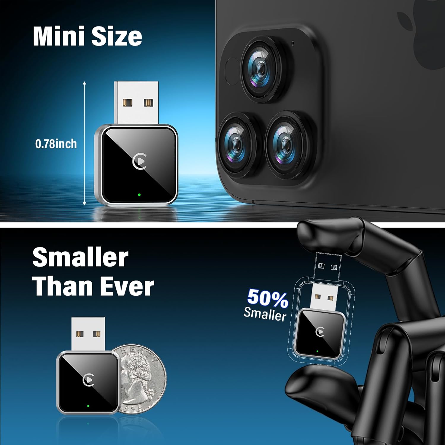 Wireless CarPlay Adapter for Apple iPhone, Converts Wired to CarPlay Wireless Adapter, Plug & Play, Easy Use, Fast Stable Connection, for Apple iPhone iOS 10+ and Cars - Image 4