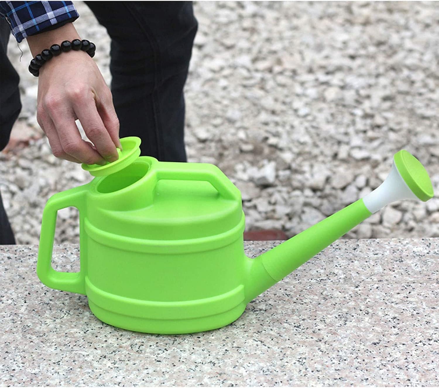 Gießkanne Gießkanne Für Pflanzen Im Freien Für Zimmerpflanze, Blume, Langer Auslauf Mit Abnehmbarem Sprinklerkopf Gießwerkzeug(Grün,3.5L)