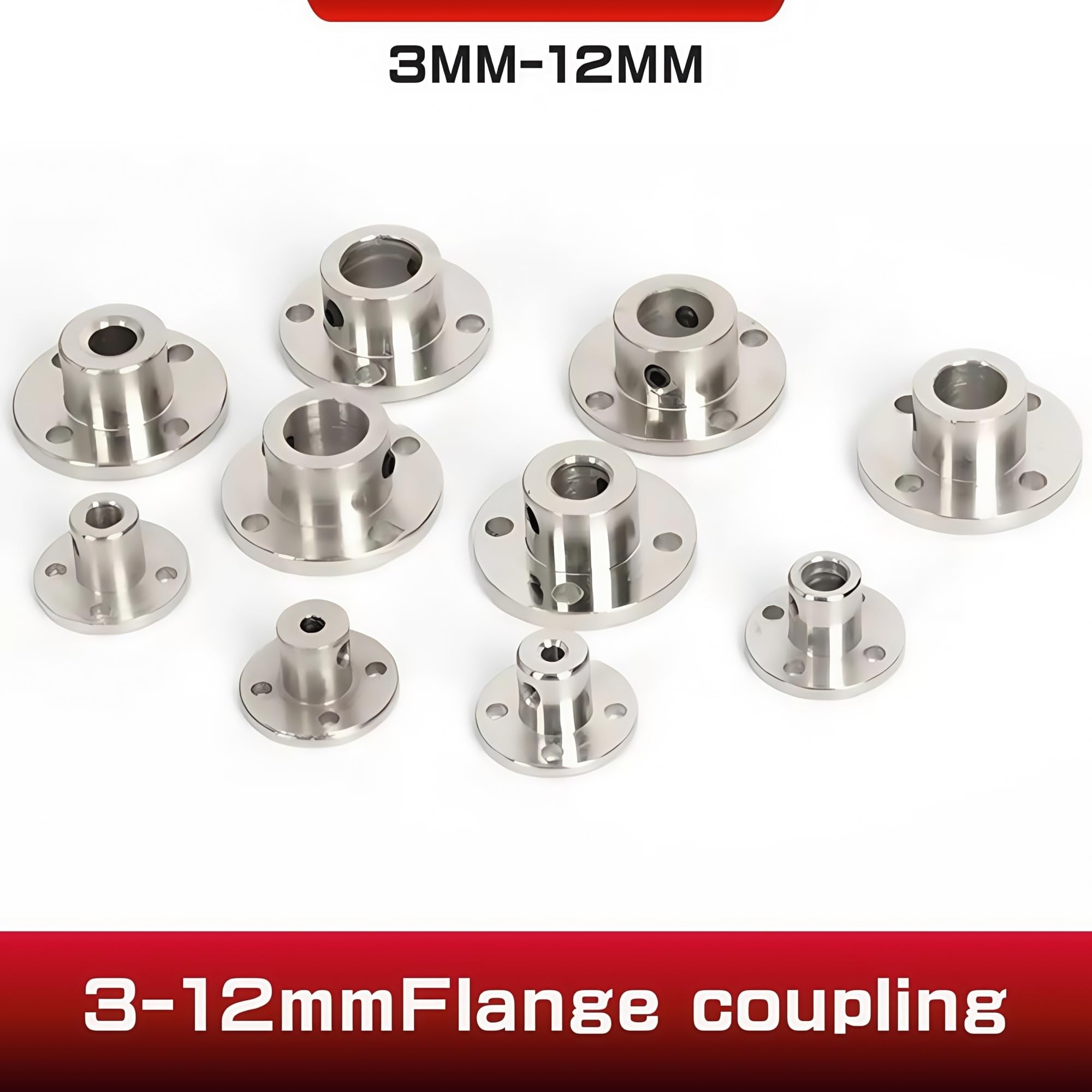 1 pieza de 3 mm, 3,17 mm, 4 mm, 5 mm, 6 mm, 6,35 mm, 7 mm, 8 mm, 10 mm, 11 mm, 12 mm, acoplador de eje guía de motor, conector de soporte del motor (5 mm)