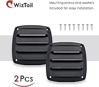 Vista 8 de 2 rejillas de ventilación negras de 3 pulgadas, cubierta de parrilla de casco marino de barco, pieza de repuesto para caravana rectangular, cubierta