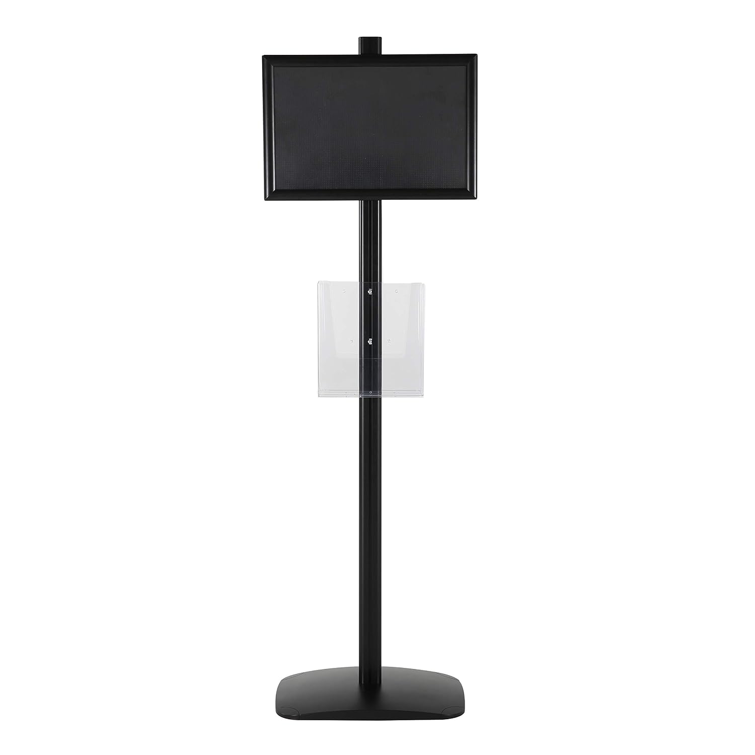 M&T Displays Free Standing Aluminum Display Stand Double Sided Document Brochure Sign Holder Front Loading Portrait Landscape Black Snap Frame 2x(11x17) and Clear Acrylic Pocket... - Image 6