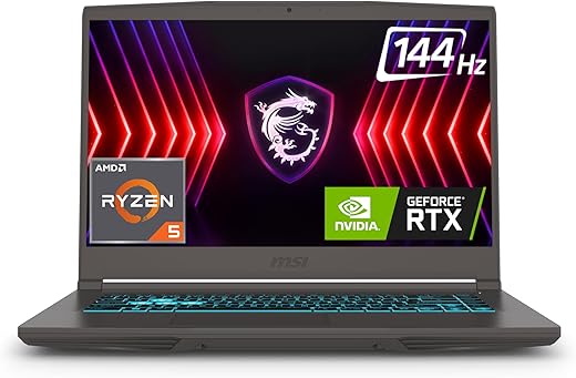 MSI Thin A15, Ryzen 5 7535HS, 40CM FHD 144Hz Gaming Laptop(16GB/512 GB NVMe SSD/Windows 11 Home/NVIDIA GeForce RTX 3050, GDDR6 4GB /Cosmos…