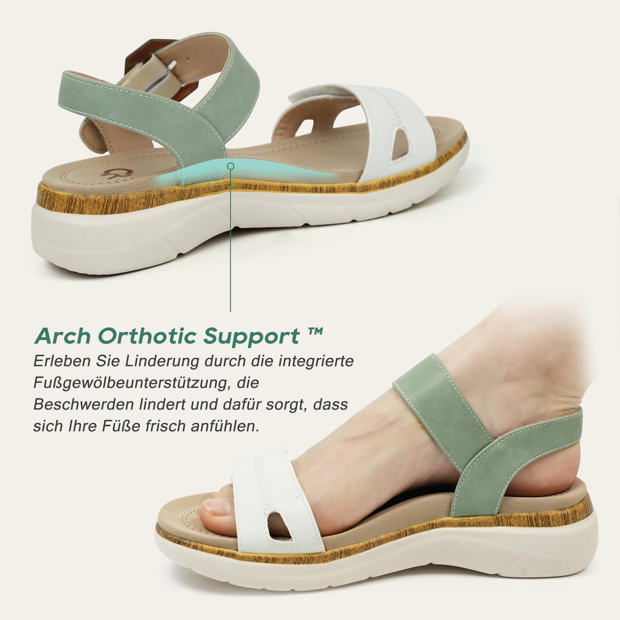 Ortho+rest Sandalias ortopédicas para mujer con soporte de arco cómodas sandalias de senderismo