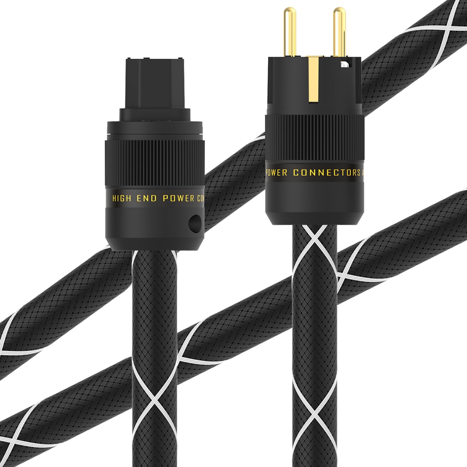 WAudio 10AWG Hi-Fi Stromkabel – 2 Meter, Mit Schuko- & IEC-Stecker, Für Audiophile & Heimkino