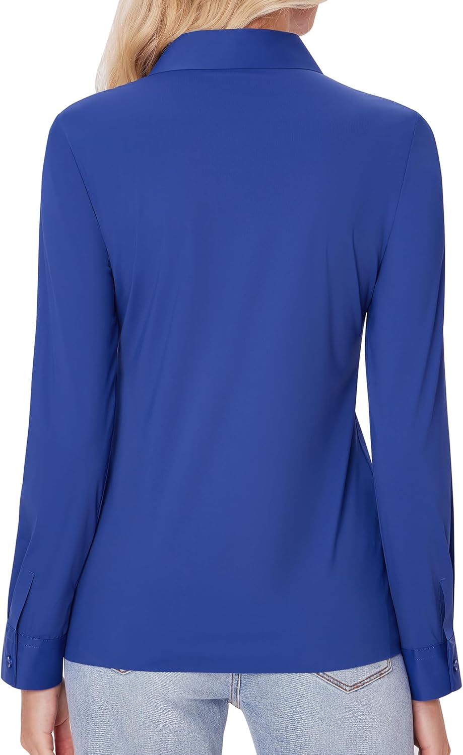 siliteelon Button Down Shirts for Women Slim fit Long Sleeve Stretch Dress Shirts Work Shirt Wrinkle Free Office Blouses - Image 2