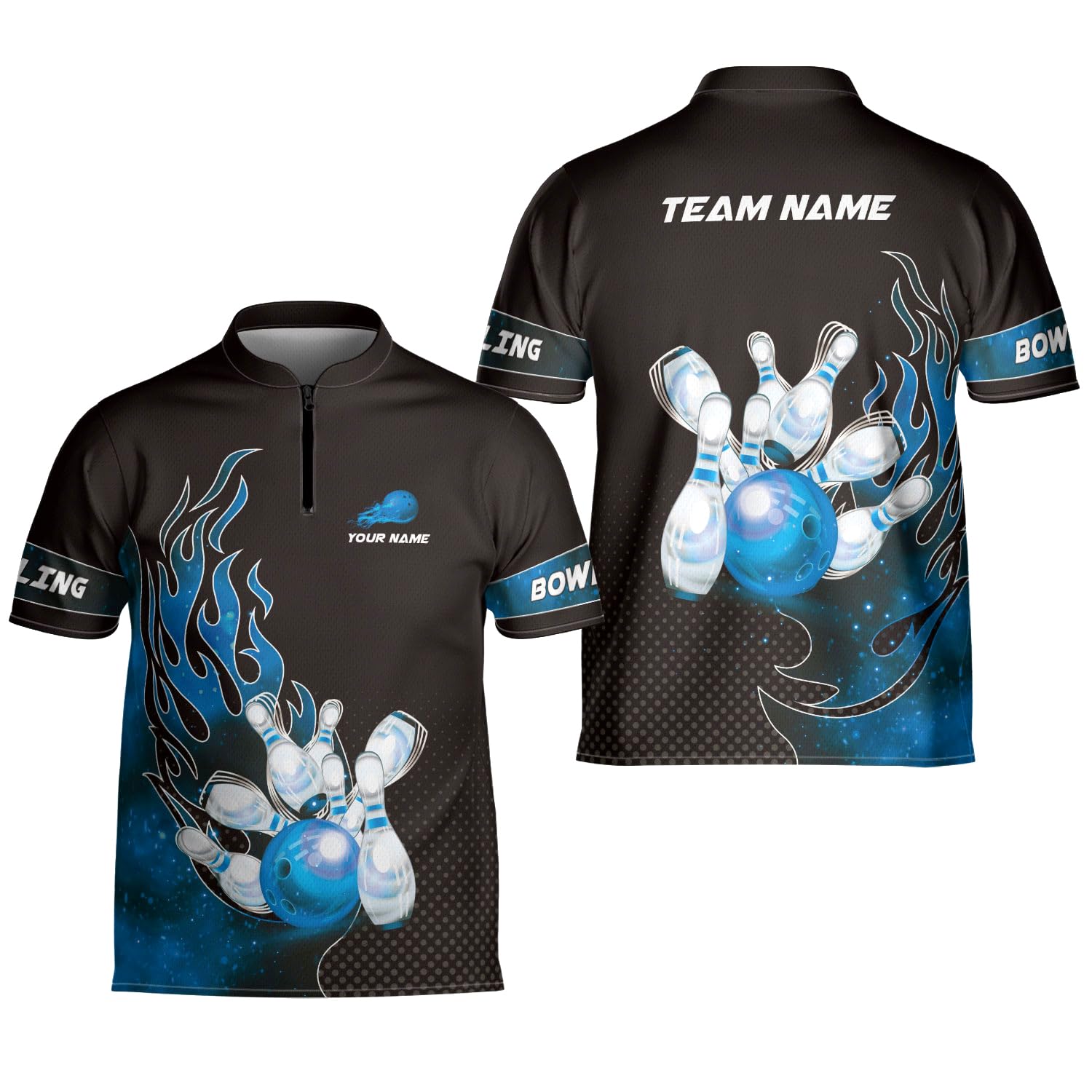 Artparel Personalized Name Bowling Jersey 3D, Custom Bowling Shirts for Team, Bowling Shirt Unisex for Men & Women (Polyester Blend, BL6)