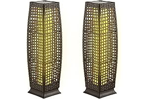 2-Piece Outdoor Solar Powered Floor Lamps