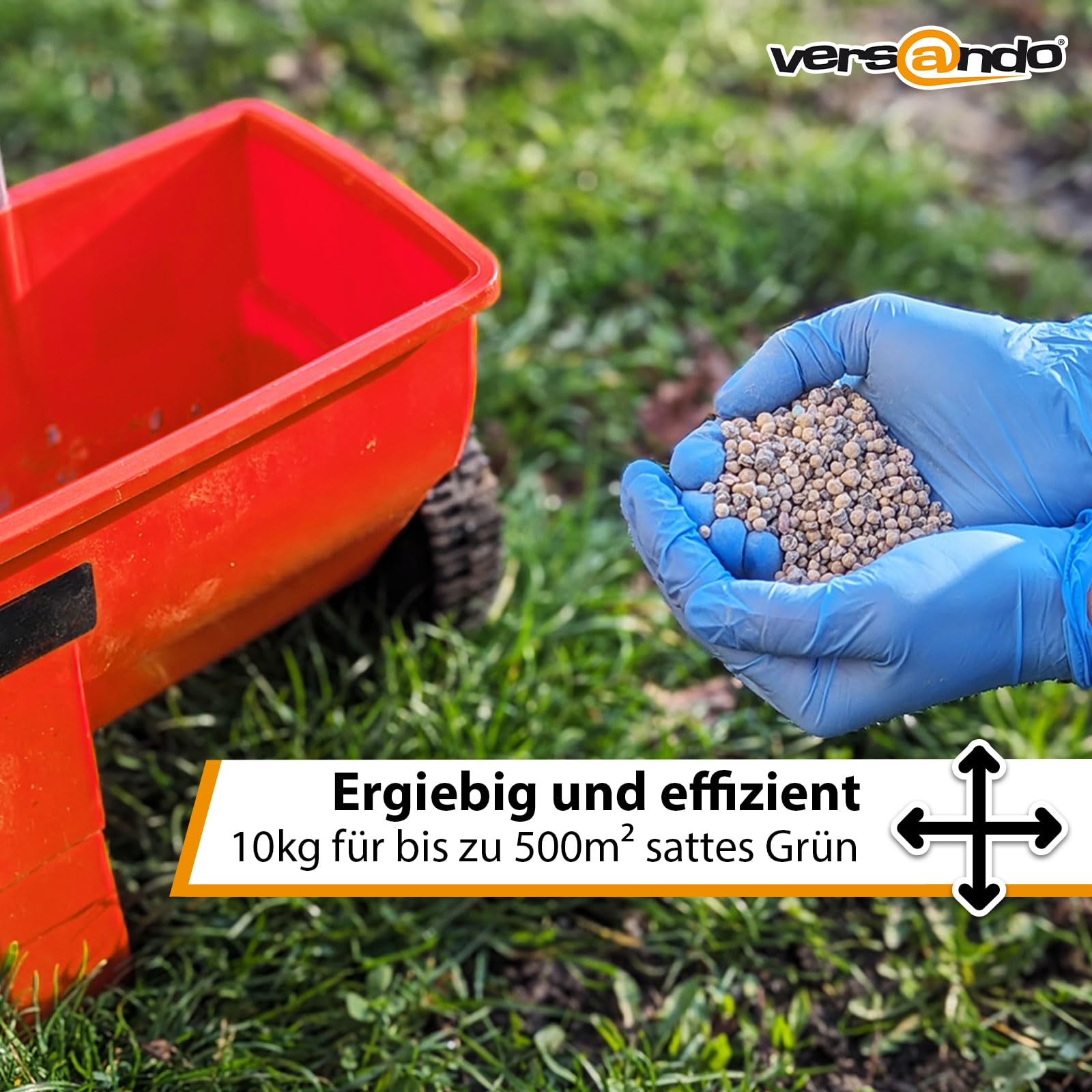 versando 10kg bis 500m² Rasendünger Sommer: verdrängt Moos und Unkraut für gesunden sattgrünen Rasen Sommerdünger mit Sofortwirkung - Premium Qualität