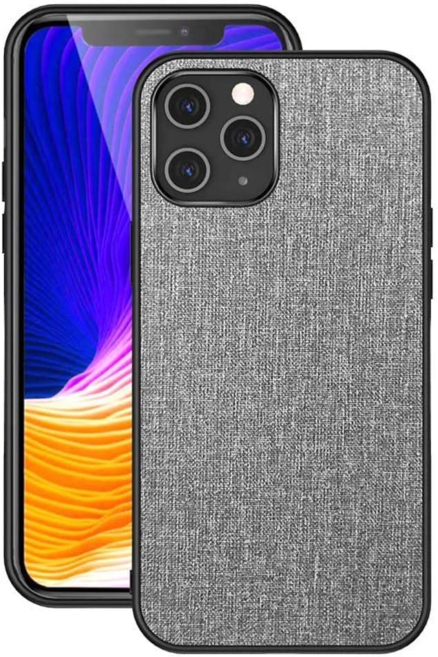 Étui en tissu iPhone 12 Pro GUMMMY gris coque arrière ultra fine et respirante de 6,1 pouces