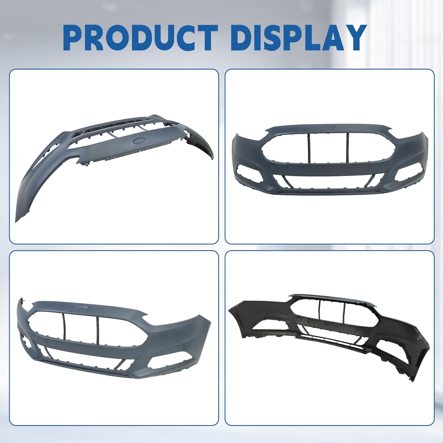 Silscvtt Primed Front Bumper Cover without Parking Sensor Holes Replacement for Fusion 2013-2016 FO1000680 DS7Z17D957AAPTM
