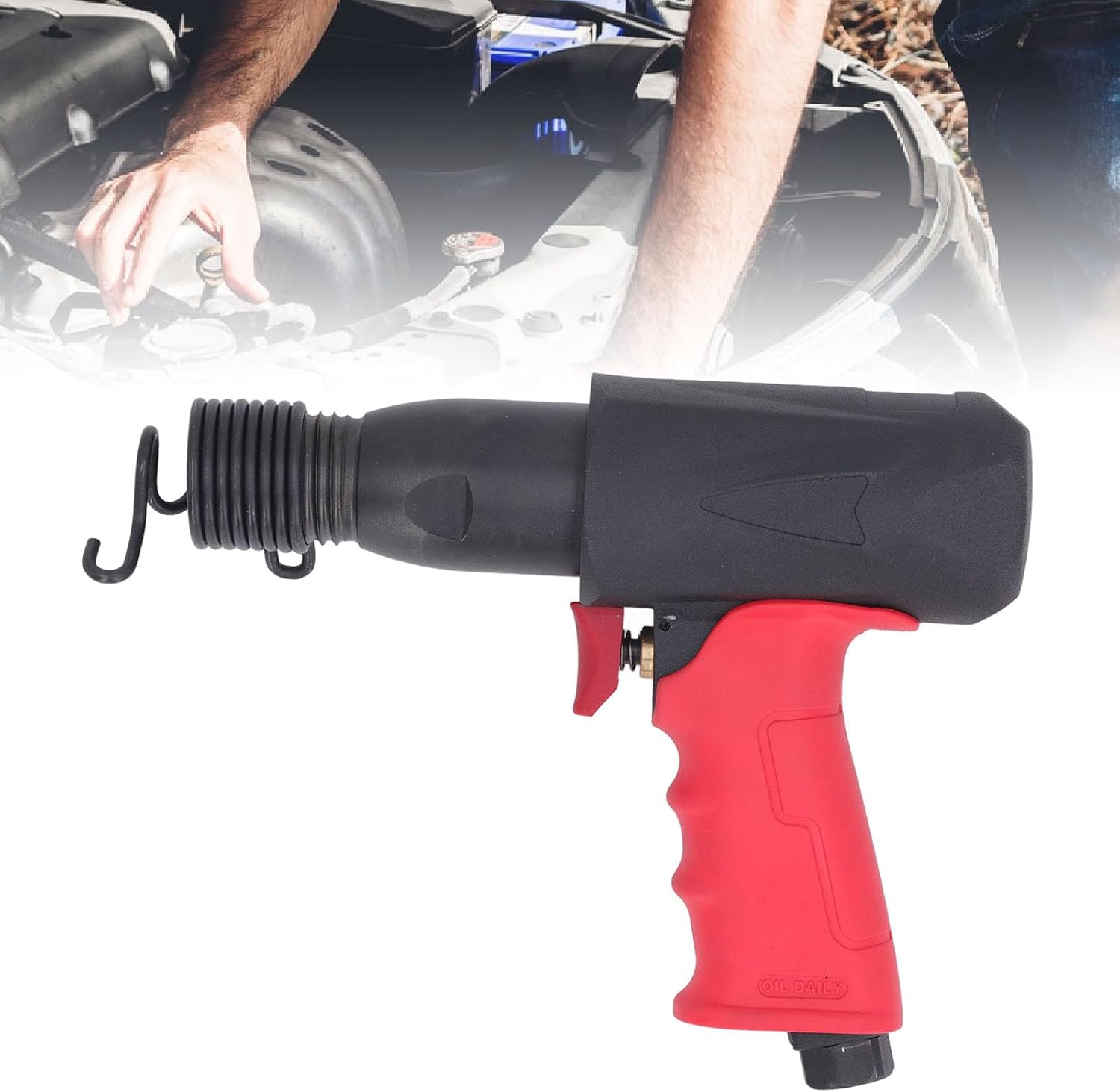 ViaGasaFamido Air Hammer Tool Kit, 4500BPM Air Hammer Kit with 4 Chisel Attachments, Ergonomic Grip, Fast Change Holder for Cutting Metal Panels, Scraping, Hammers