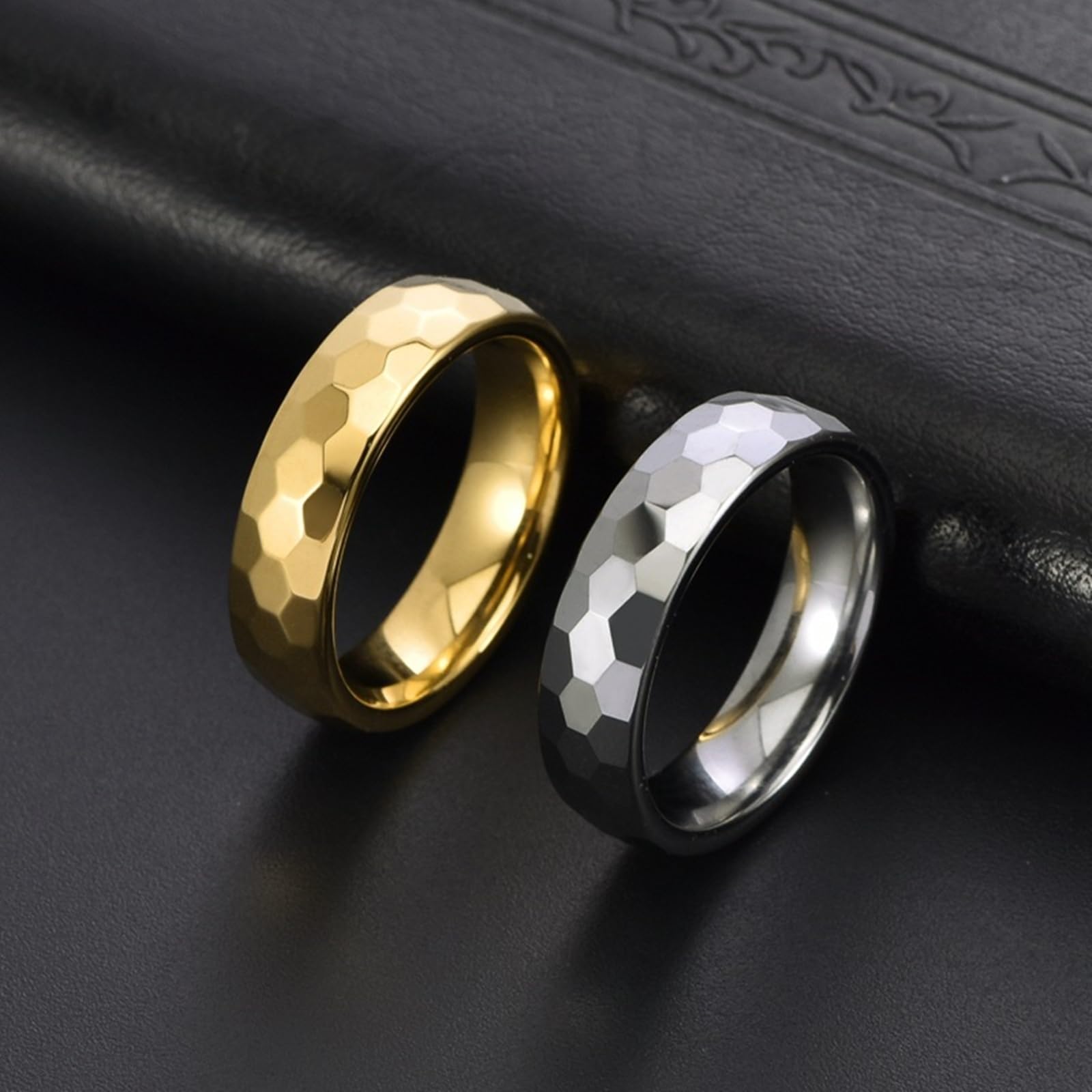 Epinki Anello Tungsteno da Uomo Donna 6mm Esagonale Gioielli