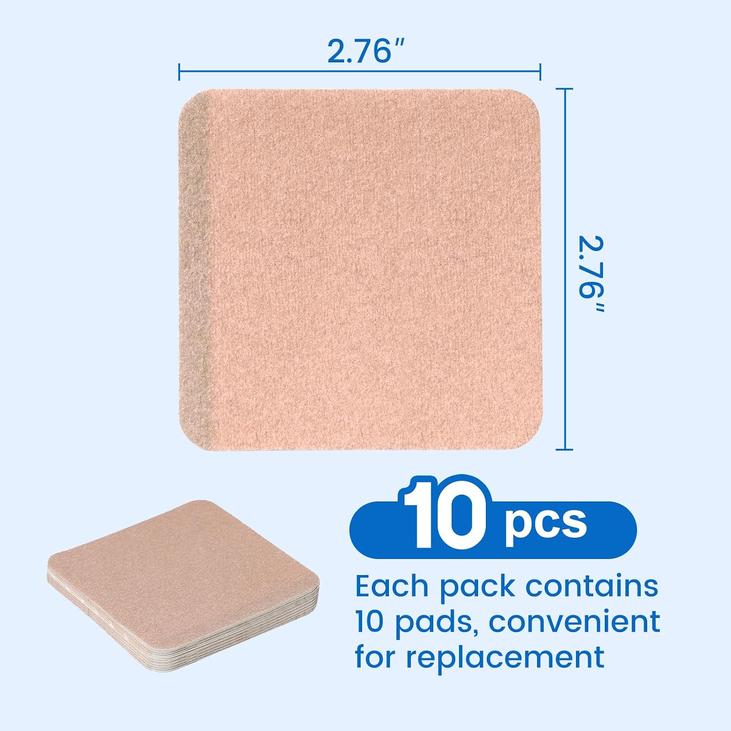 Velpeau Medical Non-Woven Protective Pad, Comfortable Self-Adherent Pad for Protect Skin and Reduce Irritation (Pack of 10)