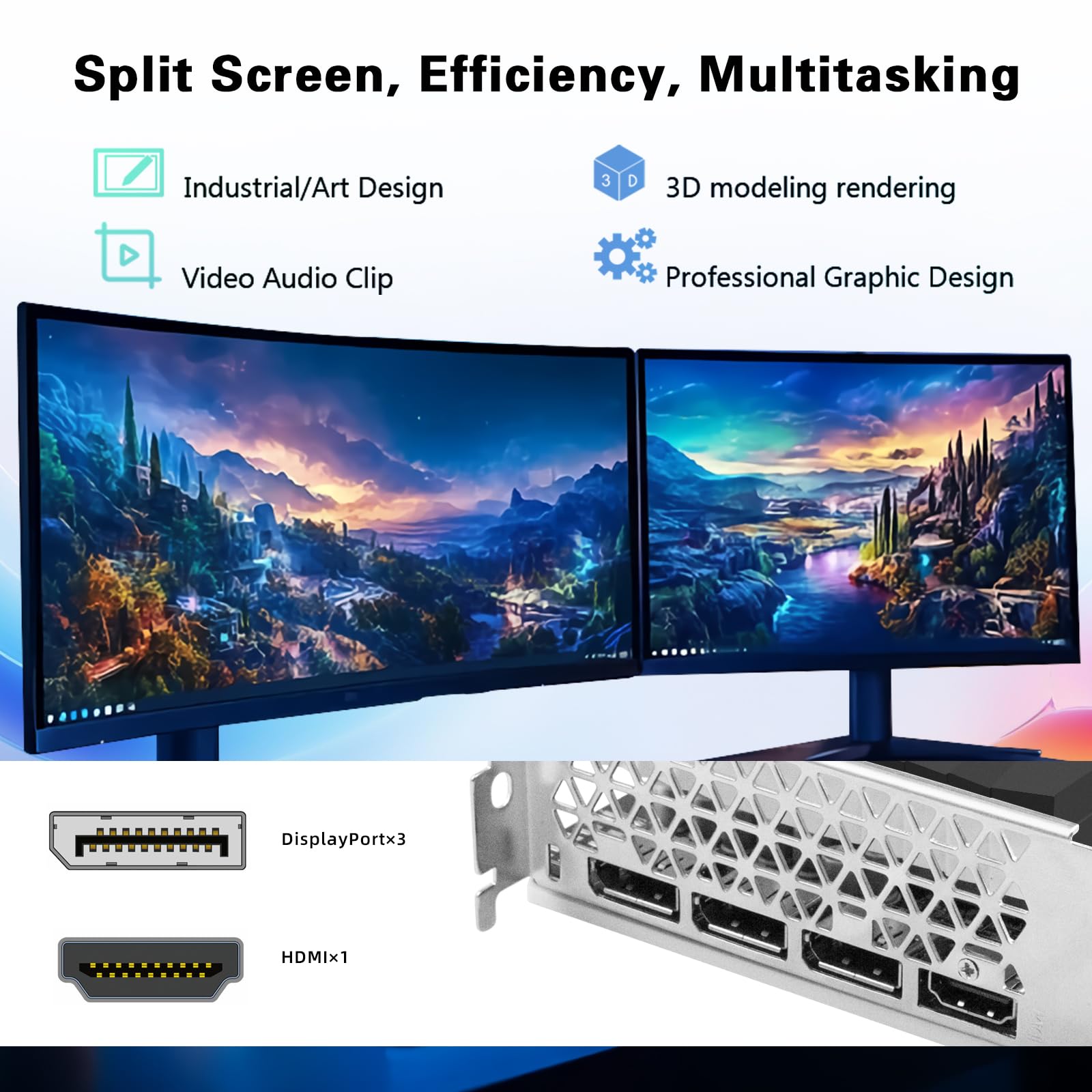 Karta graficzna RX 580 8 GB 2048SP GDDR5 256-bitowa karta graficzna do gier komputerowych 3 x DP 1 x HDMI PCI Express 3.0 z blokadą wentylatora do komputera stacjonarnego GPU do gier PC