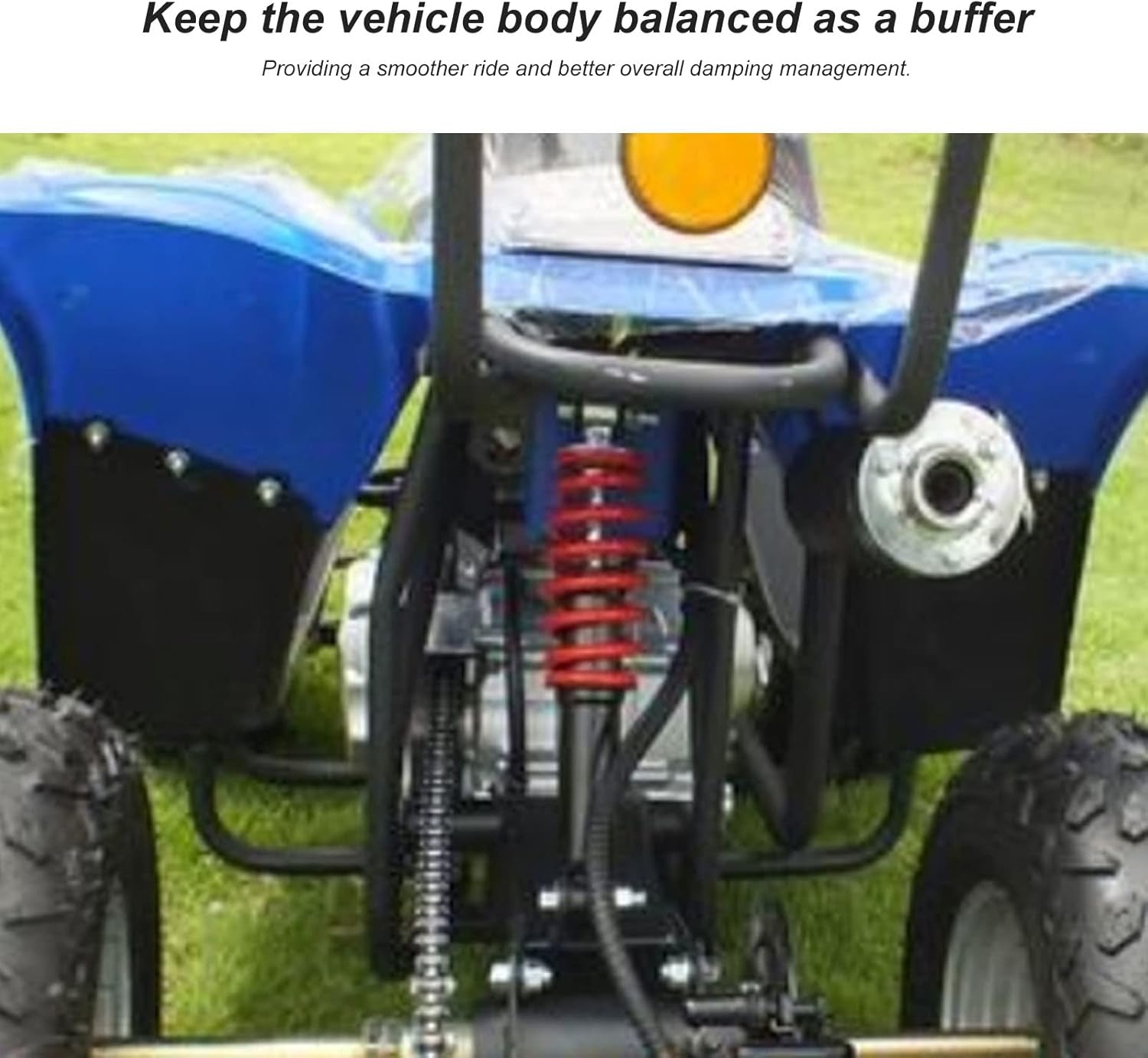 Motorcycle Shock Absorber 250mm 9.8in Motorcycle Shock Absorber with Red Spring Universal Shock Damper Replacement for Dirt Pit Bike ATV Go Kart