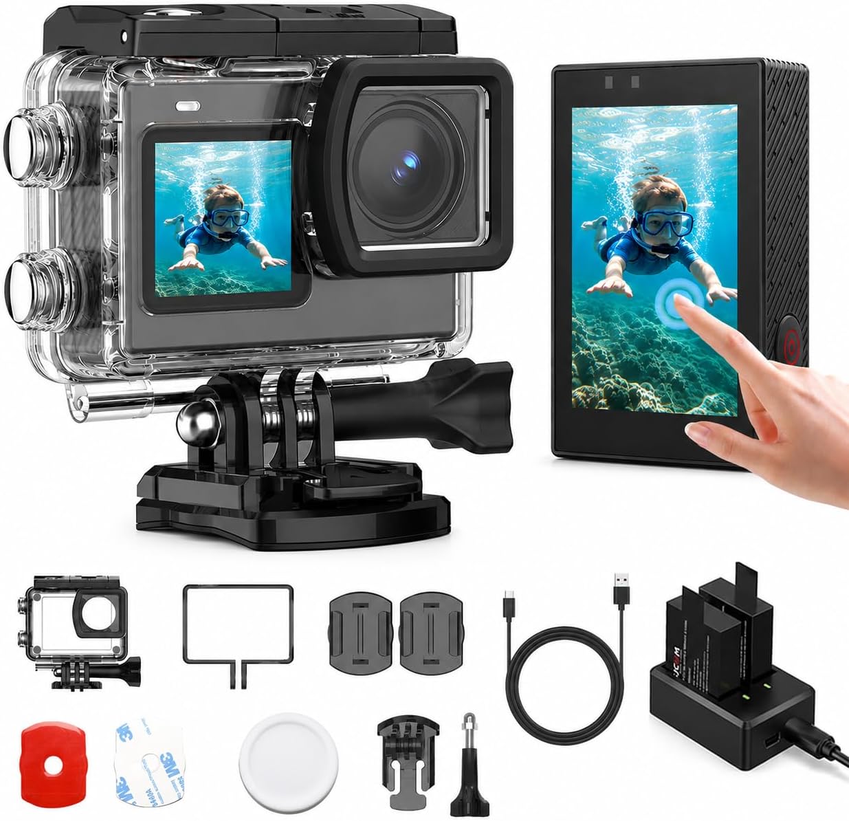 SJCAM SJ6Ultra 4K Action Camera with Dual Touchscreens, SteadyMotion 2.0,30M Waterproof,Voice Control & Cycling Kit