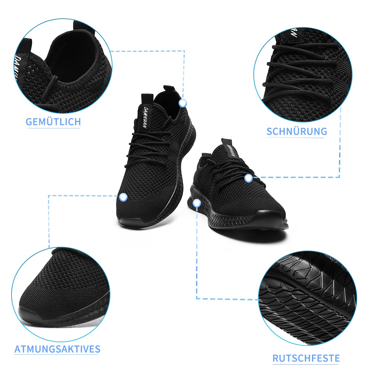 Tvtaop Chaussures de Sport Running Femme Sneakers Fitness Basket Tennis Légères Respirante Outdoor 36-44EU