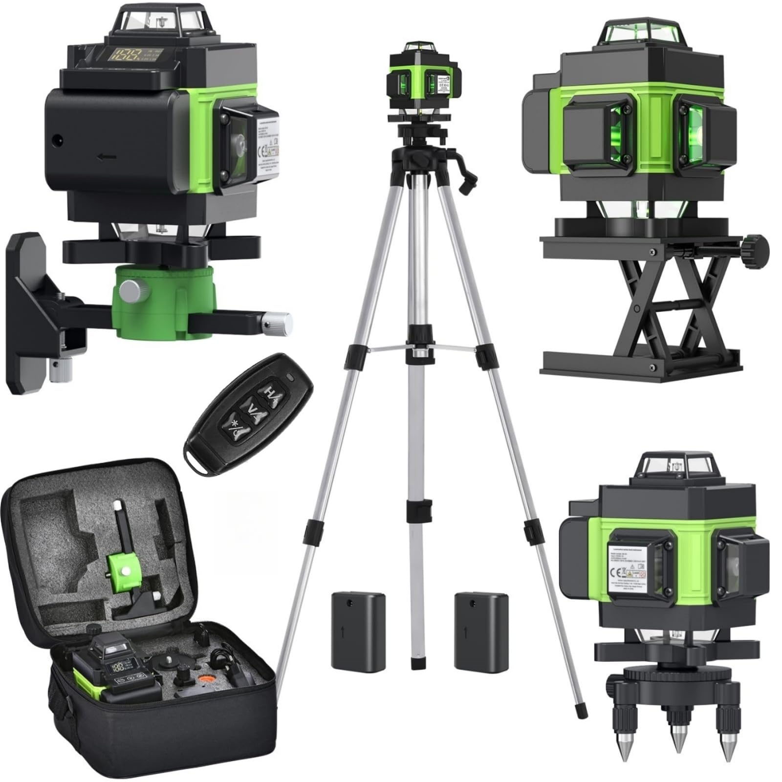 Laser A Linee Incrociate 4D 360° | 16 Linee, Autolivellante, Con Treppiede, Batteria 3600mAh, Verde - Foto 3