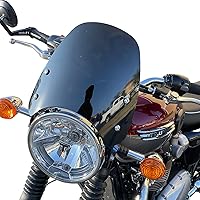 Vista 11 de Parabrisas de motocicleta doble burbuja para Bonneville T100 T120 2016 2017 2018 2019 2020 2021 2022 2023 2024 Deflector Flyscreen (humo claro)