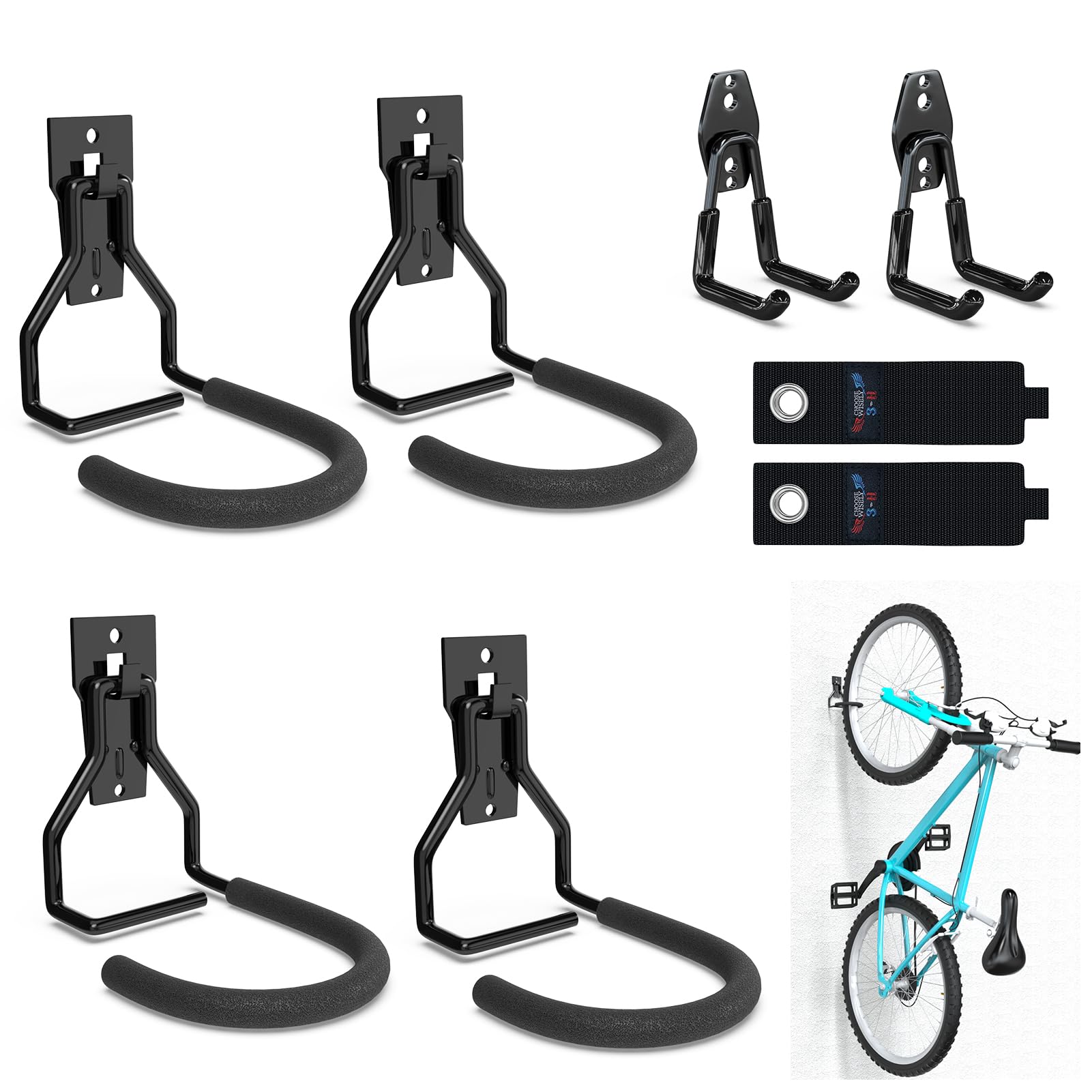 Soporte bicicletas pared vertical para ahorrar espacio en el garaje