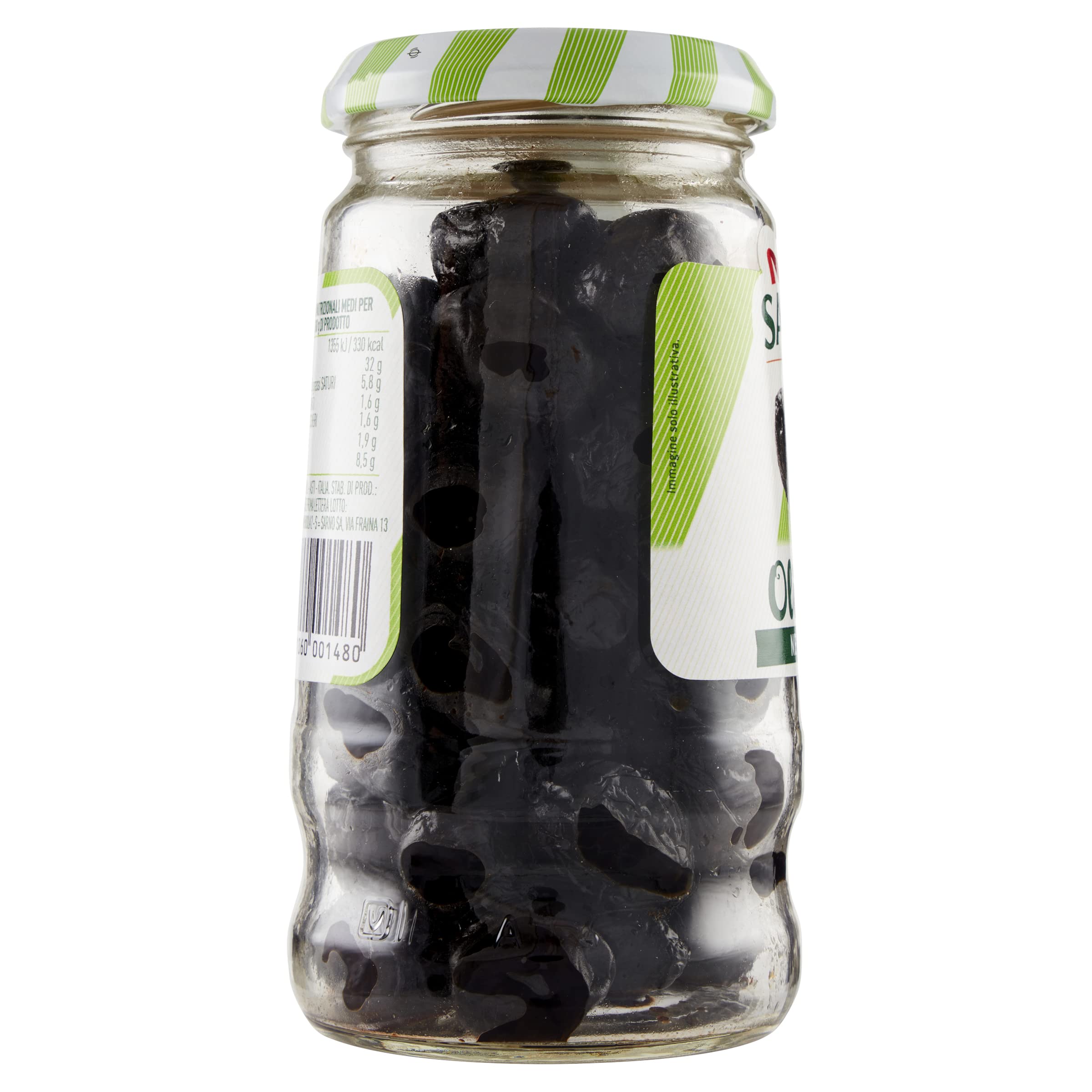 Saclà, OlivOlì, Olive Nere Toste, Ideali per Insalate e per Arricchire i Tuoi Piatti, Vaso Vetro, 200g, Confezione da 12 pezzi