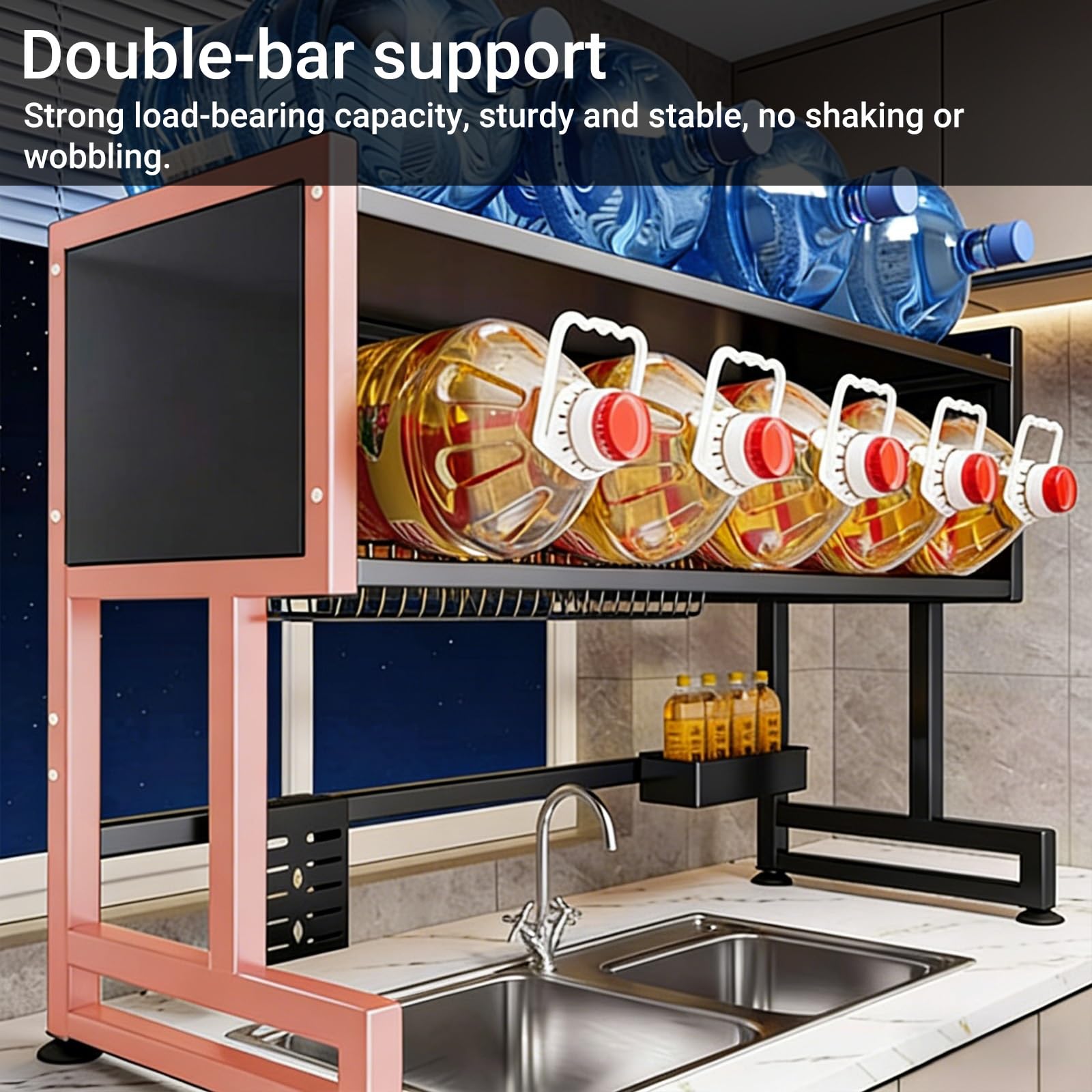 Escurridor de platos para colocar sobre el fregadero, organizador de cocina grande, escurreplatos multifuncional para un fácil almacenamiento en la encimera de la cocina, se adapta a platos, vasos
