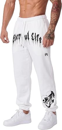 DIOTSR Mens Athletic Workout Sweatpants, Gym Running Jogger Pants for Men, Hip Hop Track Pants with Pockets