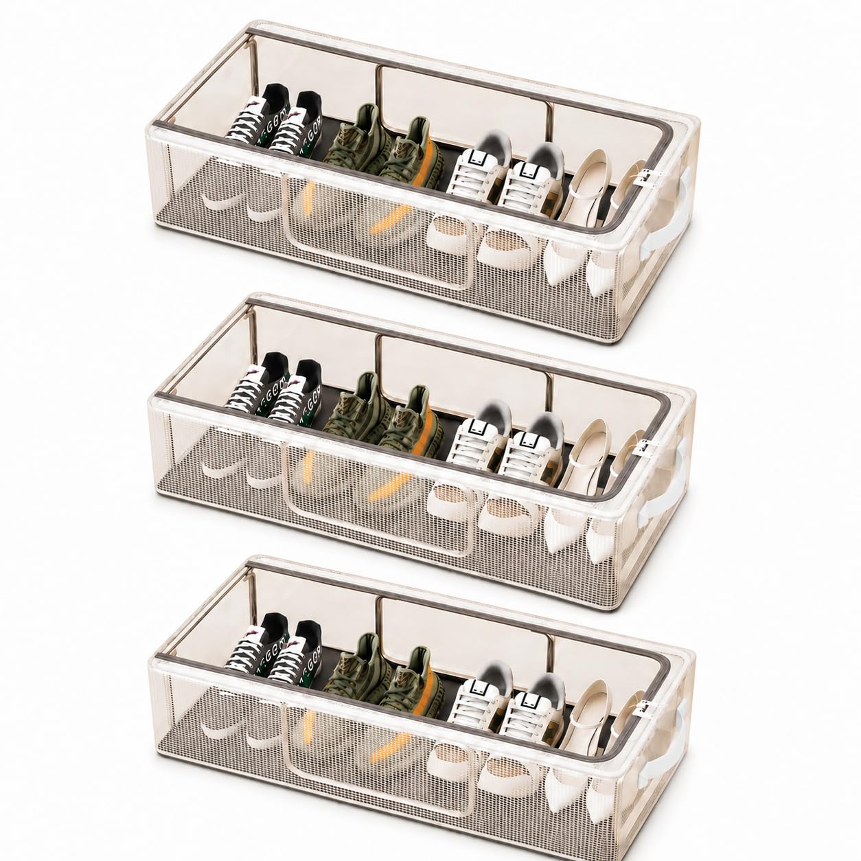 17 Litre Shoes Clothes Storage Bag Foldable Storage Organizer with Transparent Zipper Lid Dustproof Under Bed Storage Box for Shoes Blankets Bedding Wardrobe Closet Home Organization (3)-image-33