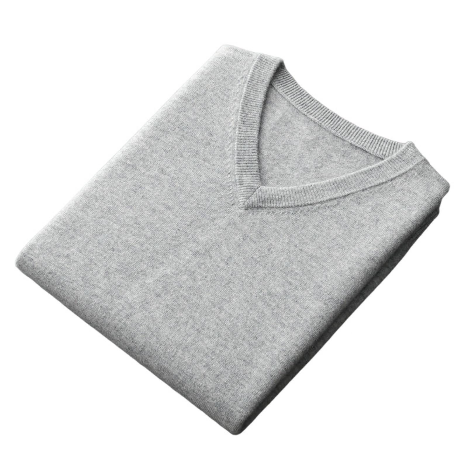 Chaleco de cachemira para hombre con cuello en V elegante 8
