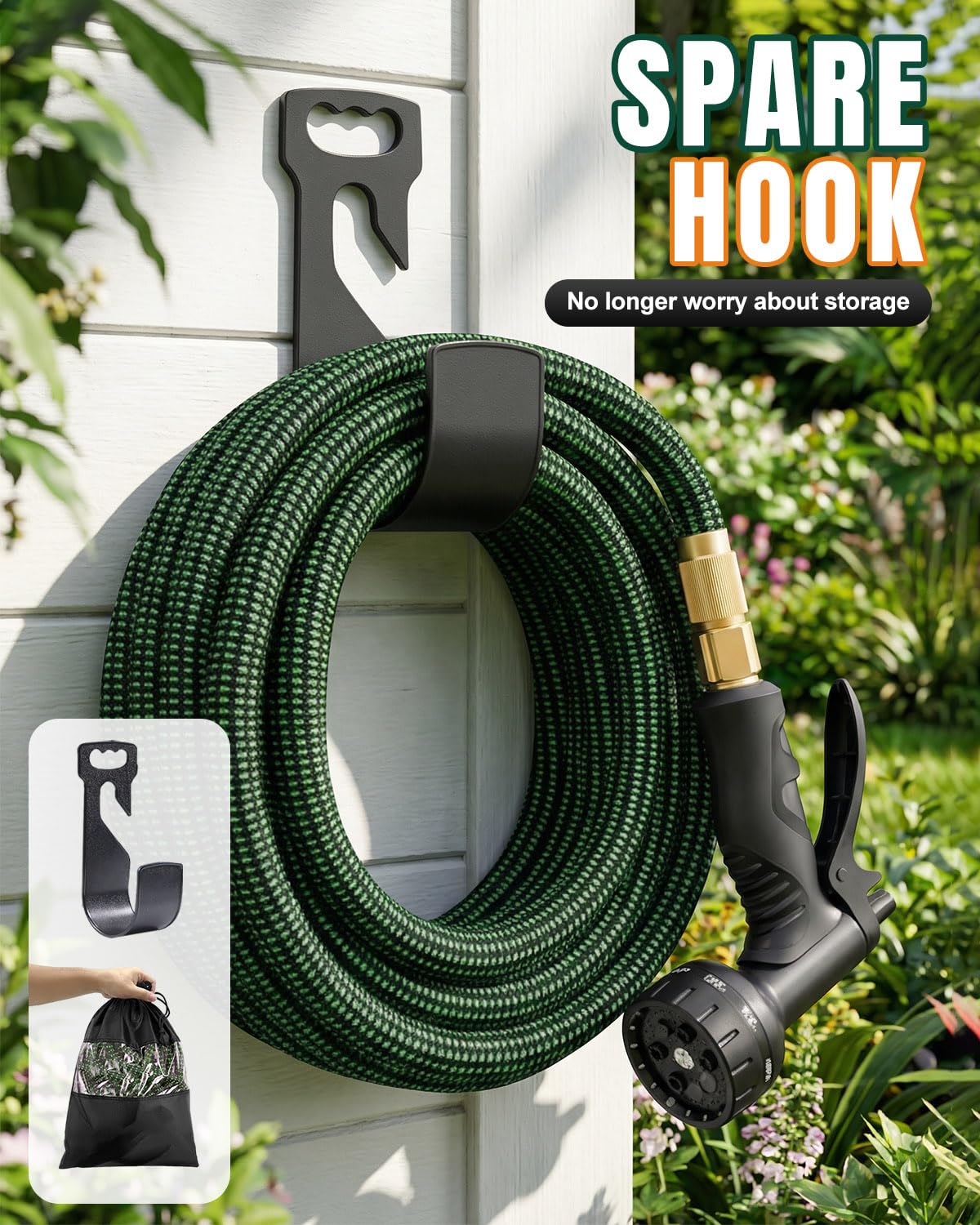 Tubo da giardino espandibile da 45 m, tubo flessibile da 45 m con 10 modalità di spruzzo, connettori in metallo da 1,9 cm e 1,3 cm, nucleo in lattice a 4 strati, design a prova di perdite, adatto per