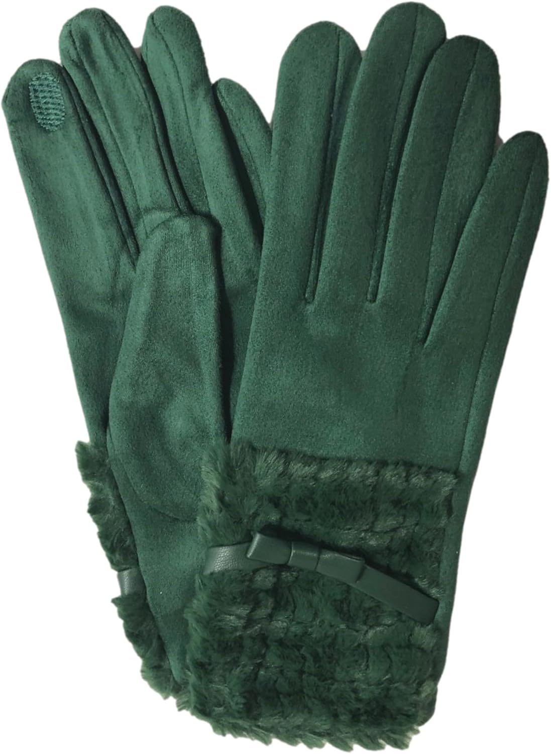 Original USA Womens Velvety Soft Green Stretch Texting & Tech Touchscreen Gloves