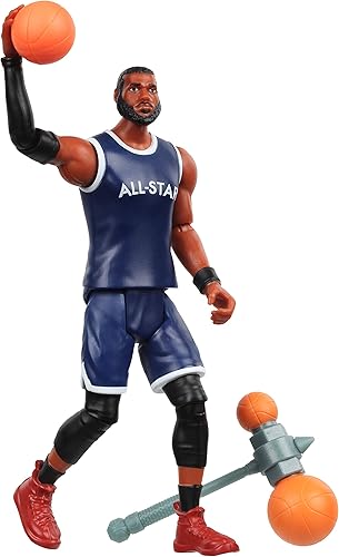 Miniatura 7 de Space Jam: A New Legacy - Figura de acción de basquetbolista de 5 pulgadas de Lebron James con bloqueador B-Ball ACME