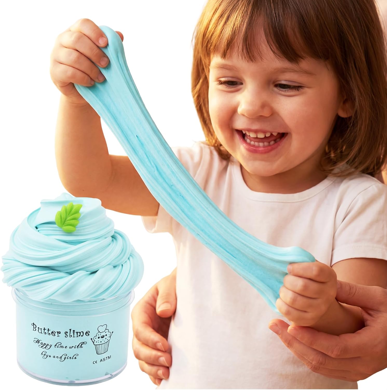 Sky Blue Butter Slime, Stress Relief Scented Slime Toy for Girls Boys, Non-Sticky, Party Favors, Prize, School Education, Birthday Gifts(7oz 200ML)