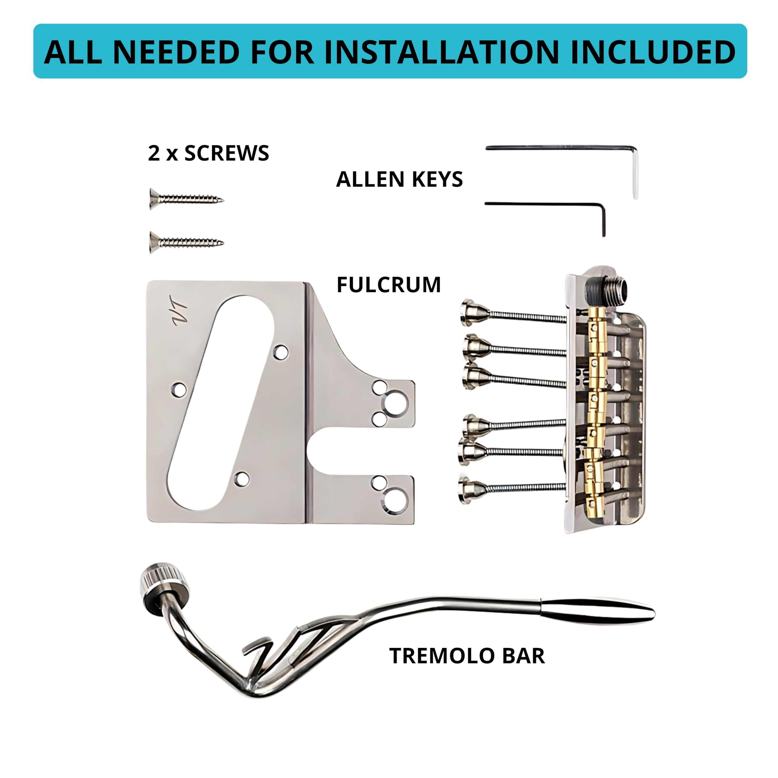 Vega-Trem VT2ND Teletrem Modern Telecaster Gitarren-Tremolo-Brücke Für Tele Ohne Modifikationen Einfache Installation mit Logo