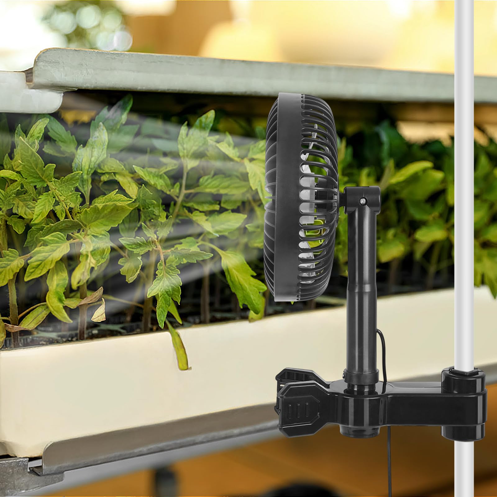 Grow Ventilatore con Clip,Protezione Oscillante,Motore EC,Ventola per Tenda da 3W,Diametro 17cm Clip Fan Grow Tent con Cavo di Prolunga 2m,Adatto per Piccole Serre