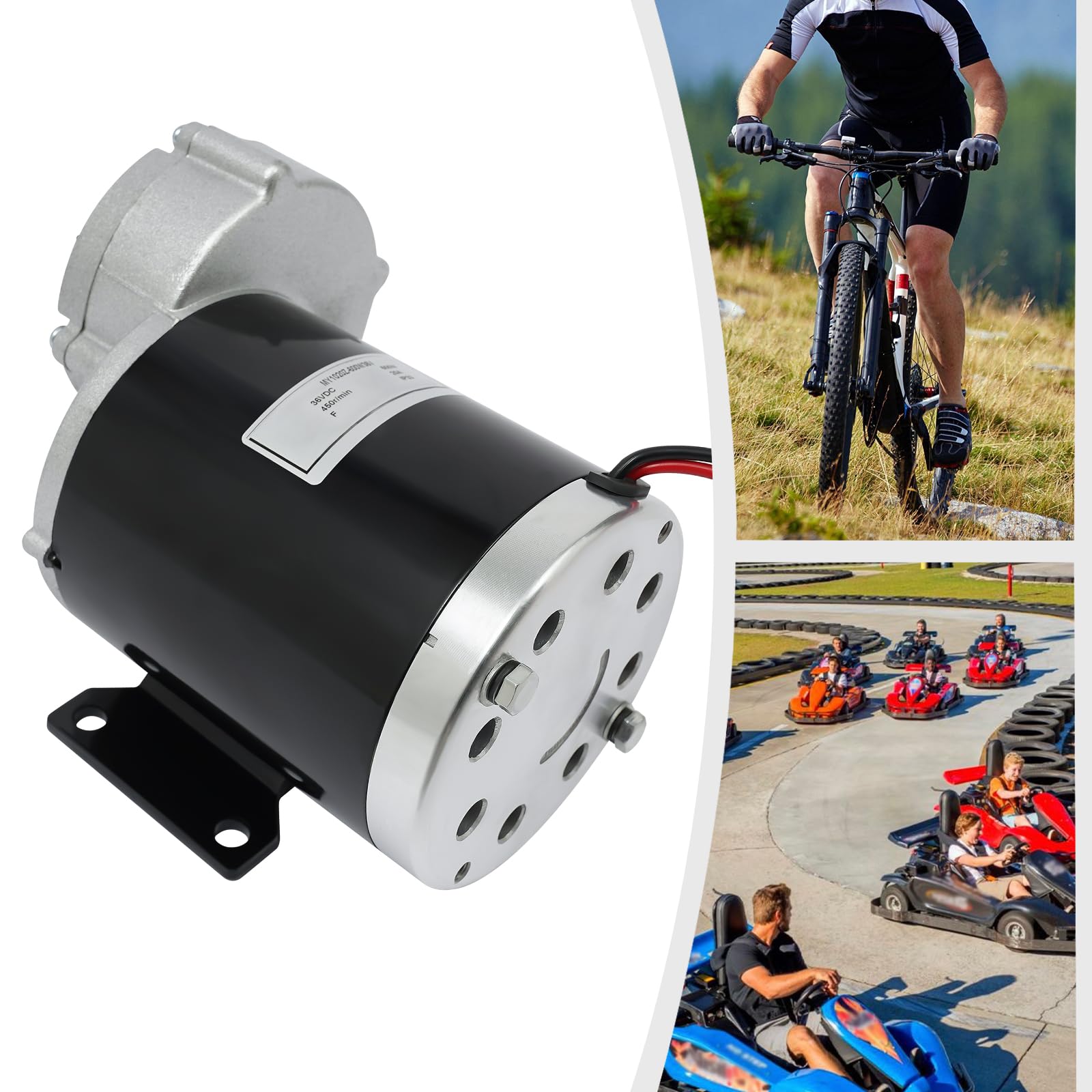 Reduktions-Elektromotor Reduktionsmotor für die Modifizierung von Elektrofahrrädern Mopeds 20.5 * 14.3CM 450r/min 600W Schwarz Silber